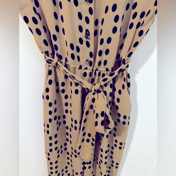 Emory Park Short Sleeve Button Down Belted Tie Waist Jumpsuit - Picture 3 of 5